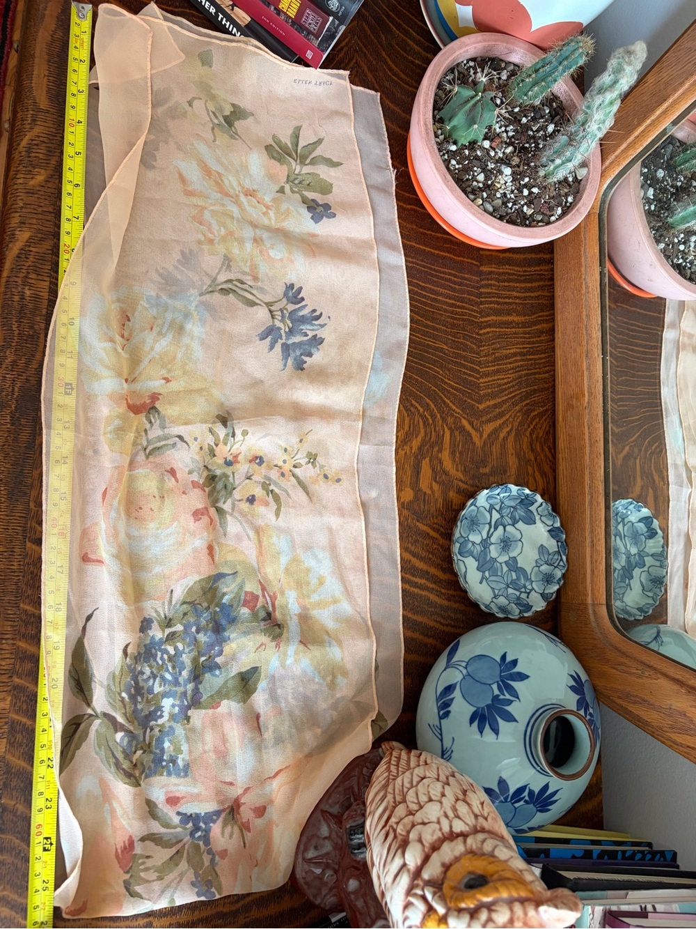Ellen Tracy Silk Floral Silk Scarf - Picture 6 of 6